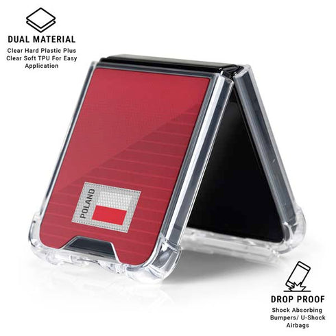 Poland Soccer Flag Galaxy Z Flip6 Clear Case